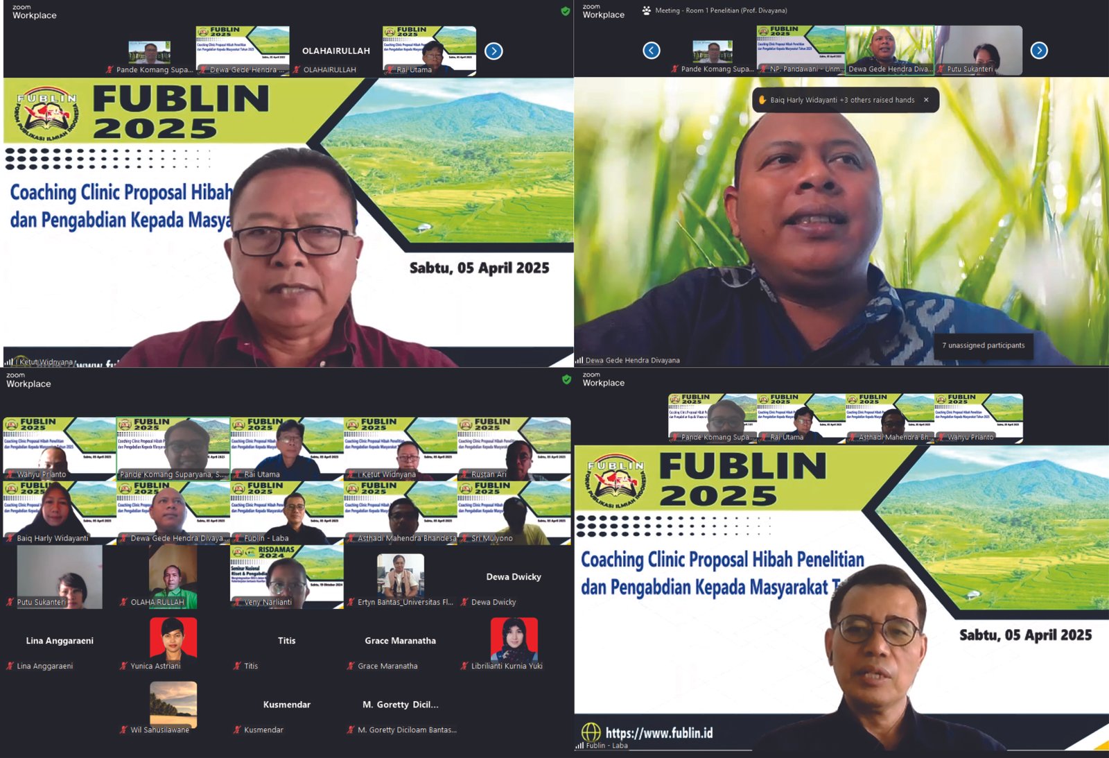 FUBLIN menyelenggarakan Coaching Clinic Penyusunan Proposal Hibah Penelitian dan Pengabdian 2025